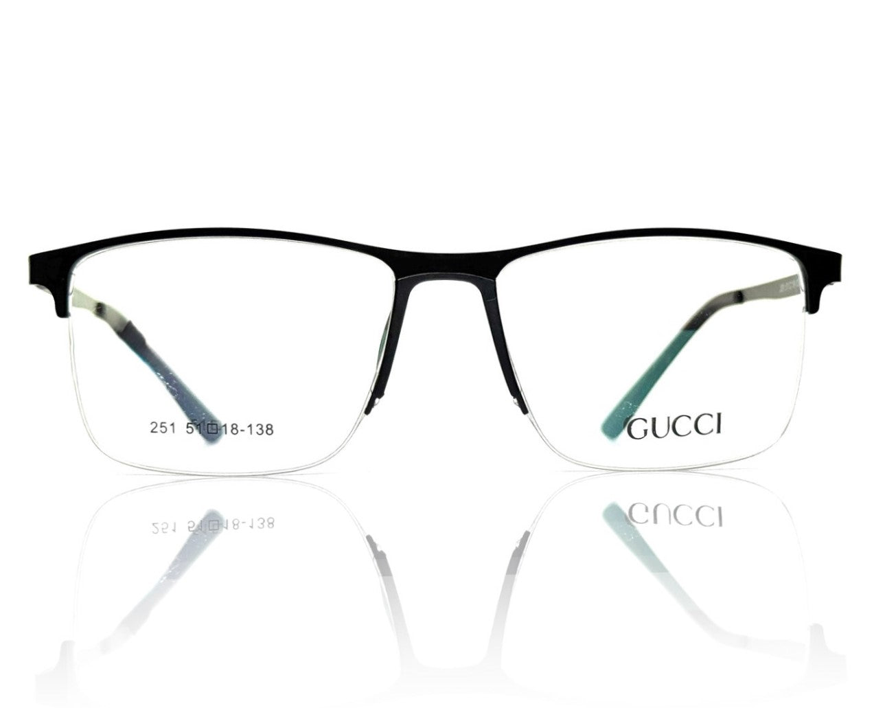 GUCCI 251 Black Half Rim
