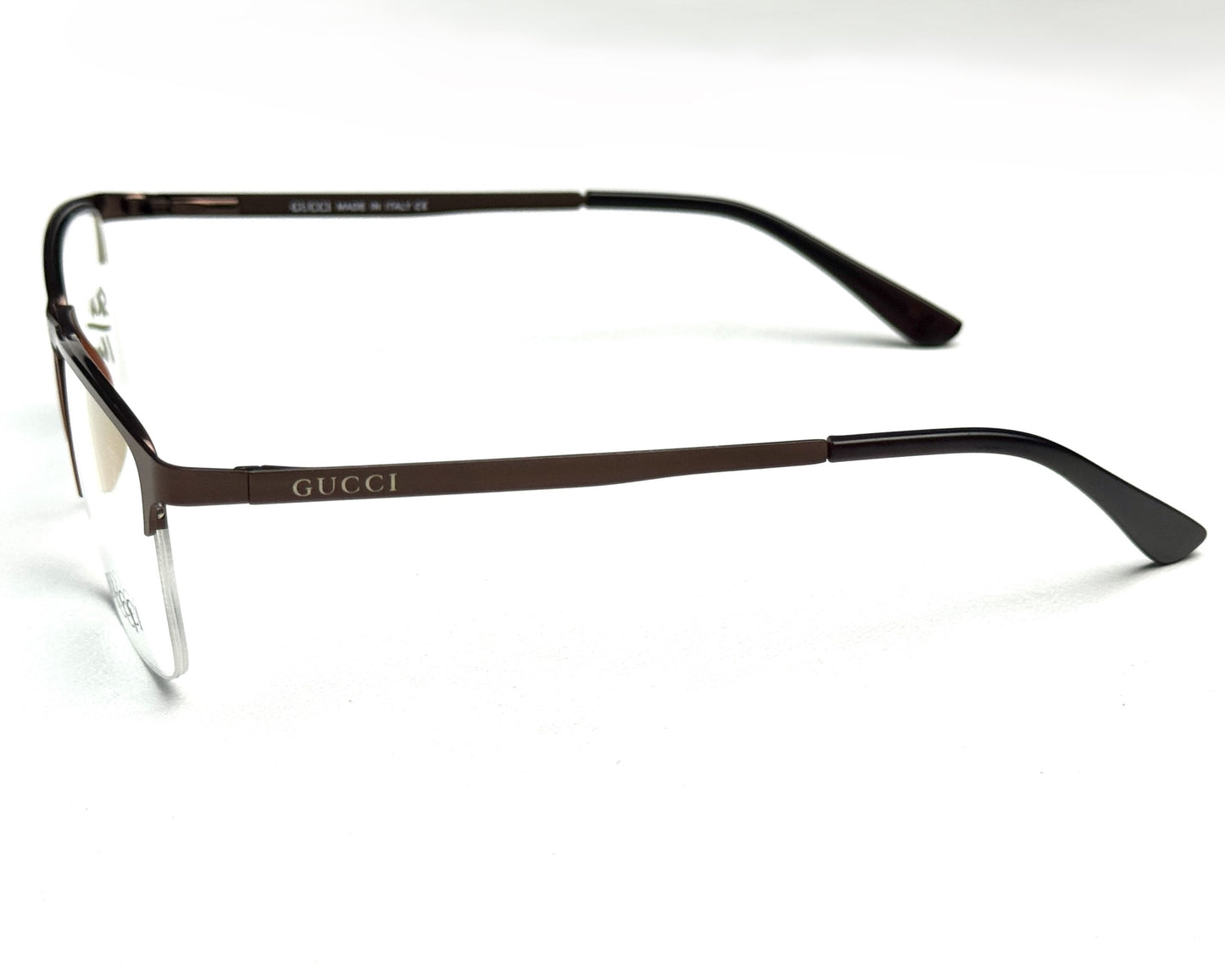 GUCCI 246 Brown Half Rim