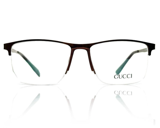 GUCCI 246 Brown Half Rim