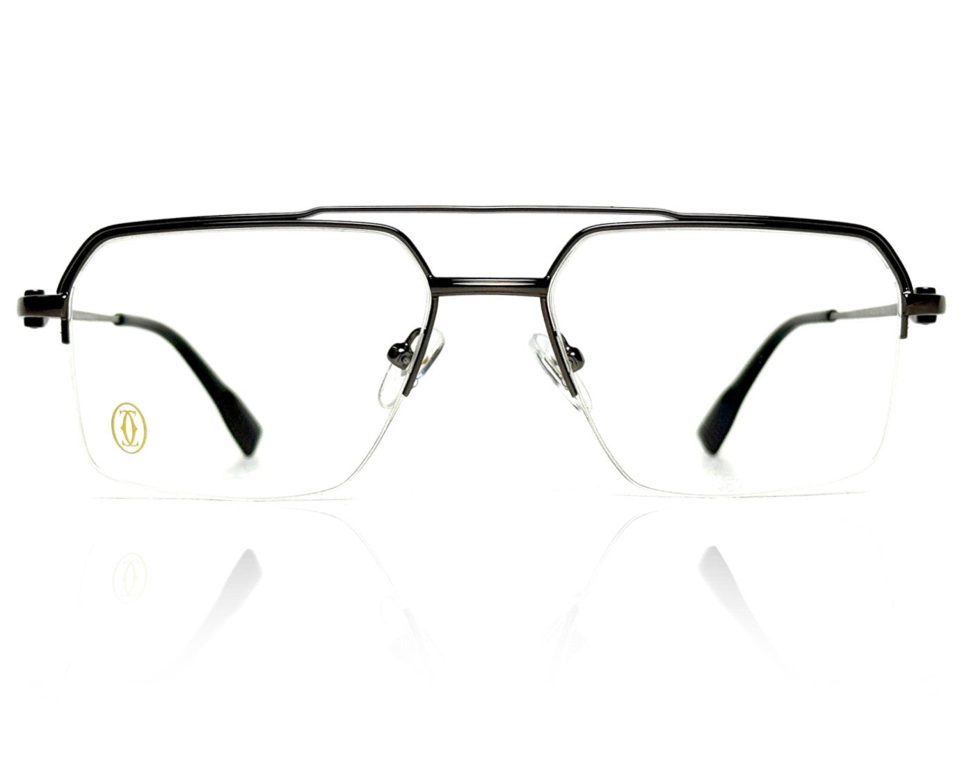 CARTIER 120366 Gun Metal Half Rim