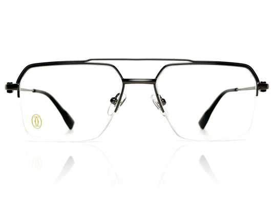 CARTIER 120366 Gun Metal Half Rim